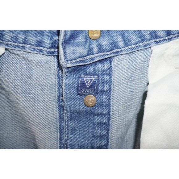 GUESS Light Wash High-Waisted Button-Front Denim Skirt - Size 27 🔹 Vintage Y2K - Picture 3 of 16